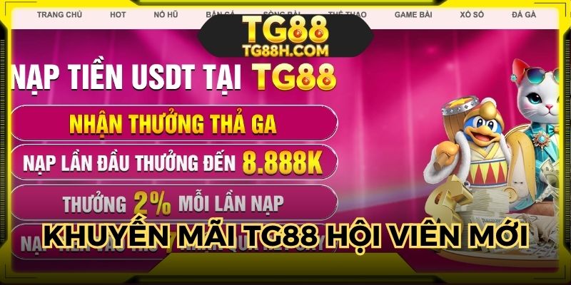Điểm danh khuyến mãi TG88 cho người dùng mới
